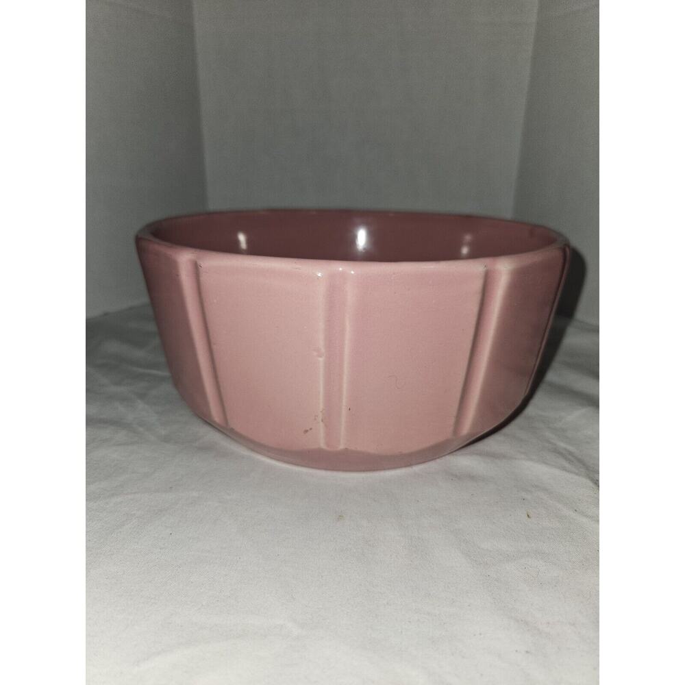 Vintage Morton Pottery 12 Panel 8" Bowl Pink